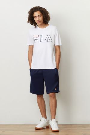 FILA Borough Tee Shirts White / Black / Red,Mens Clothing | CA.TDJFKN497